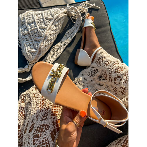 Elegantné sandále so zlatou ozdobou ROSALYN* veľkosť: 40